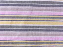 Palm Harbor Stripes - Black Yellow Pink col.06 - Linen Cotton Blend