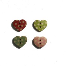 Decorative Button - Polka Dot Hearts