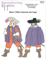 Reconstructing History #RH107 - Men's 1630's Cassock and Cape Sewing Pattern