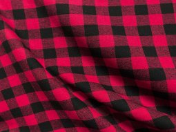 VF226-05 Nog Check - Red and Black Small Buffalo Check on Cotton Flannel Fabric
