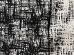 VF226-09 HBR Downtown - Reversible Black and White Stretch Bottomweight Fabric with Crosshatch Design