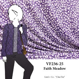 VF236-25 Faith Meadow - Purple and White Ditzy Floral Extra-wide Rayon Jersey Knit Fabric