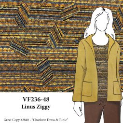 VF236-48 Linus Ziggy - Gold and Black Stripe Knit Fabric
