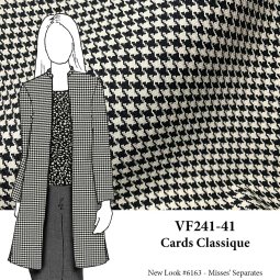 VF241-41 Cards Classique - Black and White Yarn-woven Strech Cotton Houndstooth Fabric