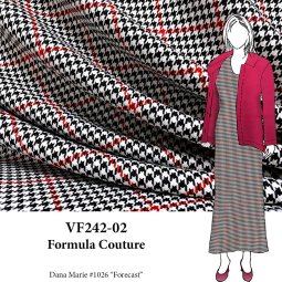 VF242-02 Formula Couture - Supple and Soft Yarn-woven Houndstooth Plaid Fabric