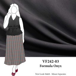 VF242-03 Formula Onyx - Rich Black Lightweight Tencel Fabric