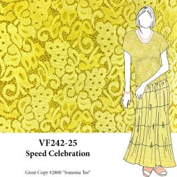 VF242-25 Speed Celebration - Stretch Lace Fabric in Yolo Yellow