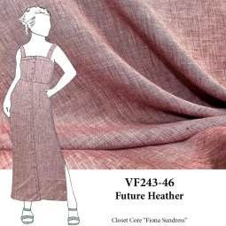 VF243-46 Future Heather - Cross-woven Burgundy-Ivory Linen Fabric