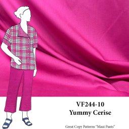 VF244-09 Yummy Primo - Reversible Double-Layer Cotton Gauze Fabric in Cerise and Blue