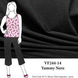 VF244-14 Yummy Nero - Black 10oz Combed Cotton Jersey Fabric