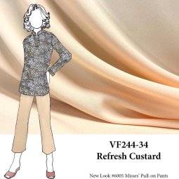 VF244-34 Refresh Custard - Mid-Weight Polyester Crepe Fabric