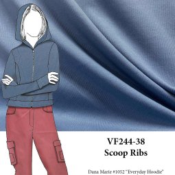 VF244-38 Scoop Ribs - French Blue Rib Knit Fabric