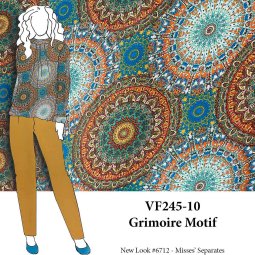 VF245-10 Grimoire Motif - Dreamcatcher Mandala Print Fabric