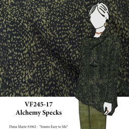VF245-17 Alchemy Specks - Olive & Black Ribbed Knit Fabric