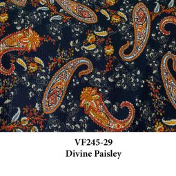 VF245-29 Divine Paisley - Autumnal Ribbed Knit Fabric