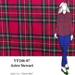 VF246-07 Astro Stewart - Red & Green Tartan Yarn-Dye Cotton Flannel Fabric