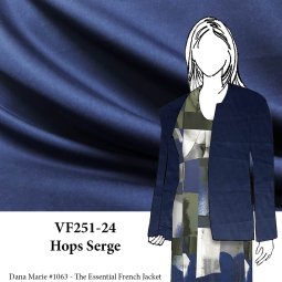VF251-24 Hops Serge - Dark Navy Wool-Poly Twill Fabric