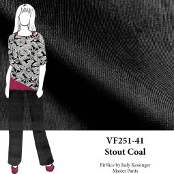 VF251-41 Stout Coal - Black Cotton Pinwale Corduroy Fabric