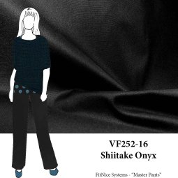 VF252-16 Shiitake Onyx - Black Stretch-woven Cotton Poplin Fabric