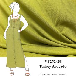 VF252-29 Turkey Avocado - Laundered Linen-Rayon Woven Fabric