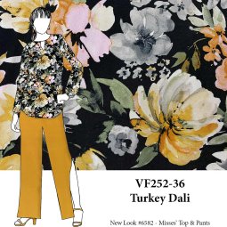 VF252-36 Turkey Dali - Watercolor Floral Rayon Print Fabric from Telio
