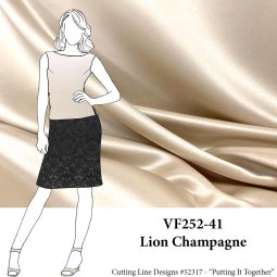 VF252-41 Lion Champagne - Light Beige Low Luster Satin Fabric