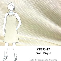 VF253-17 Gobi Pique - Cream Textured Polyester Woven Fabric