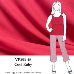 VF253-46 Cool Ruby - Red Combed Cotton Jersey 10oz Fabric