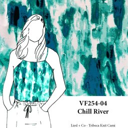 VF254-04 Chill River - Marine, Aqua, and White Brazil Knit Fabric from Telio