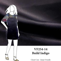 VF254-14 Build Indigo - Smooth and Dark Stretch Denim Fabric