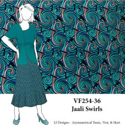 VF254-36 Jaali Swirls - Jade Novelty Koshibo Print Fabric