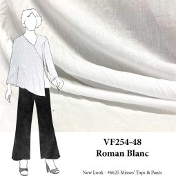 VF254-48 Roman Blanc - White Cotton Kolkata Gauze Fabric