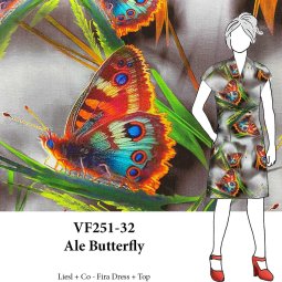 VF251-32 Ale Butterfly - Dramatic Rayon Linen-weave Fabric