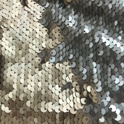 Mermaid Reversible Sequin Knit Fabric - Matte Gold with Silver