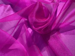 Sparkle Organza Fabric - American Beauty