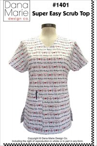 Dana Marie Sewing Pattern #1401 - Super Easy Scrub Top