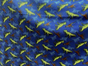 Polar Fleece Print Fabric - Dinosaurs on Royal