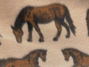 Polar Fleece Print Fabric - Thoroughbred Horses