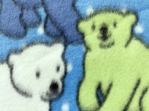 Polar Fleece Print Fabric - Polar Bears on Blue