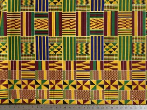 African Wax Print Cotton Fabric - Kente Alternate 311547
