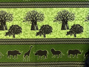 African Wax Print Cotton Fabric - Green Safari #548