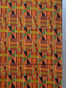 African Wax Print Cotton Fabric - Kente Cloth Y75