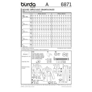 Burda 6871 - Men's Suit/Sportswear Sewing Pattern