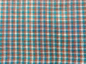 Beachcomber Reversible Cotton Gauze Fabric - Color combo 12 Rust + Turquoise