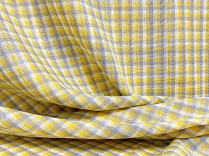 Beachcomber Reversible Cotton Gauze Fabric - Color combo 13 Saffron + Gray