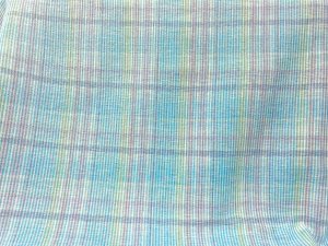 Beachcomber Reversible Cotton Gauze Fabric - Color combo 18 Aqua + White Stripe