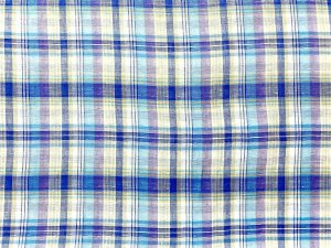 Beachcomber Reversible Cotton Gauze Fabric - Color combo 04 Blue + White
