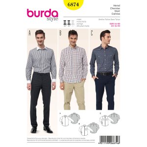 Burda #6874 - Burda Style Men's Shirts Sewing Pattern