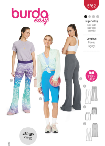 Burda 5762 - Burda Style Sewing Pattern 5762 Misses' Leggings