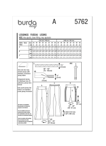 Burda 5762 - Burda Style Sewing Pattern 5762 Misses' Leggings